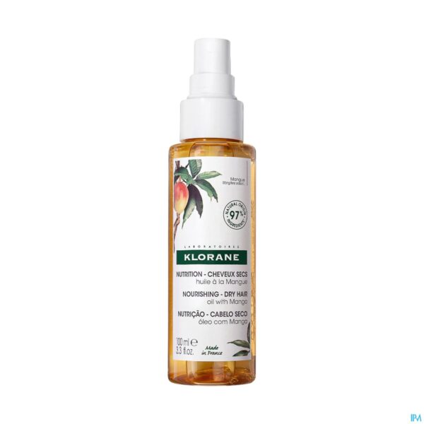 Klorane  Mango Voedende olie, Voedt & geeft glans, Droog haar 100ml